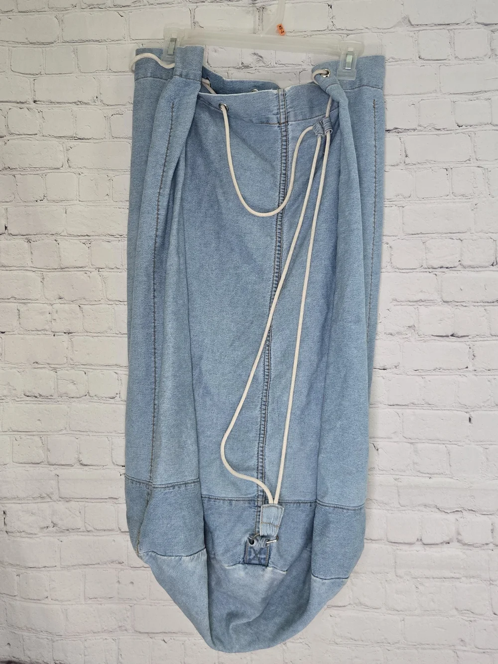 Vintage 90s Y2K Old Navy denim large draw string laundry bag sack.